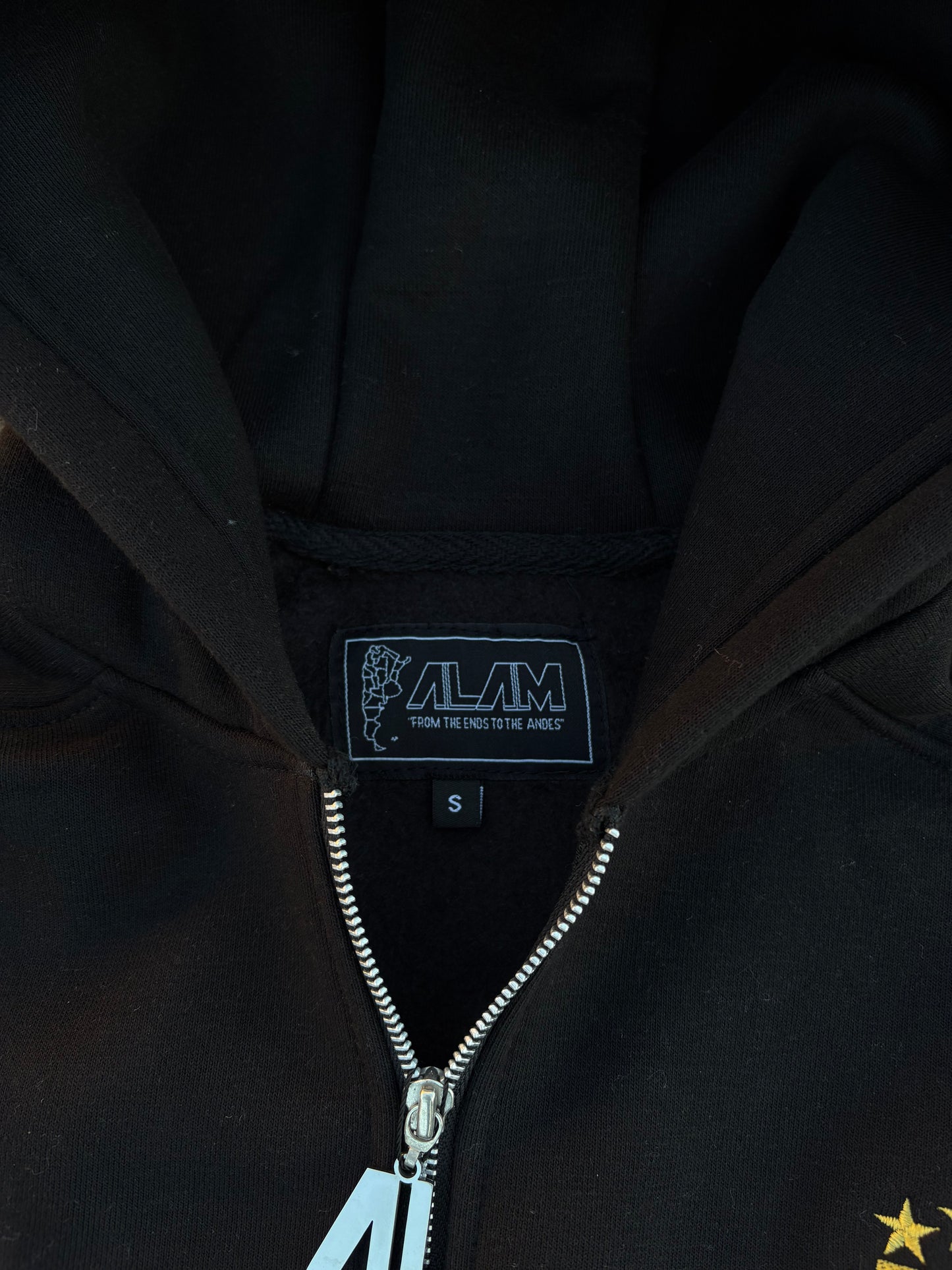 ALAM ARGENTINA ZIP UP HOODIE BLACK