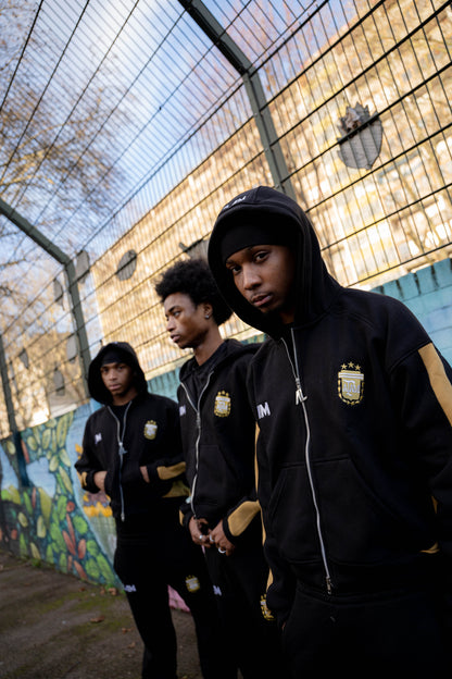 ALAM ARGENTINA ZIP UP HOODIE BLACK