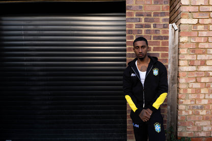 ALAM BRAZIL ZIP UP HOODIE BLACK