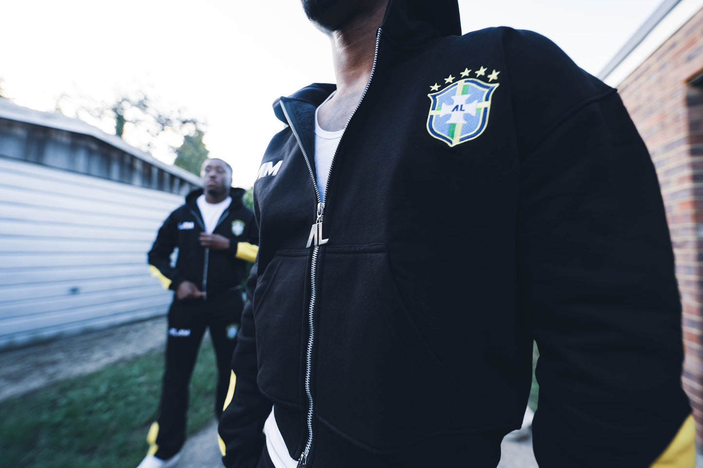 ALAM BRAZIL ZIP UP HOODIE BLACK