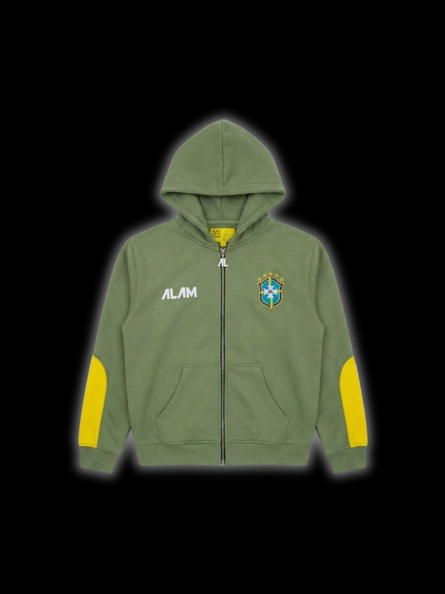 ALAM BRAZIL ZIP UP HOODIE FOREST GREEN