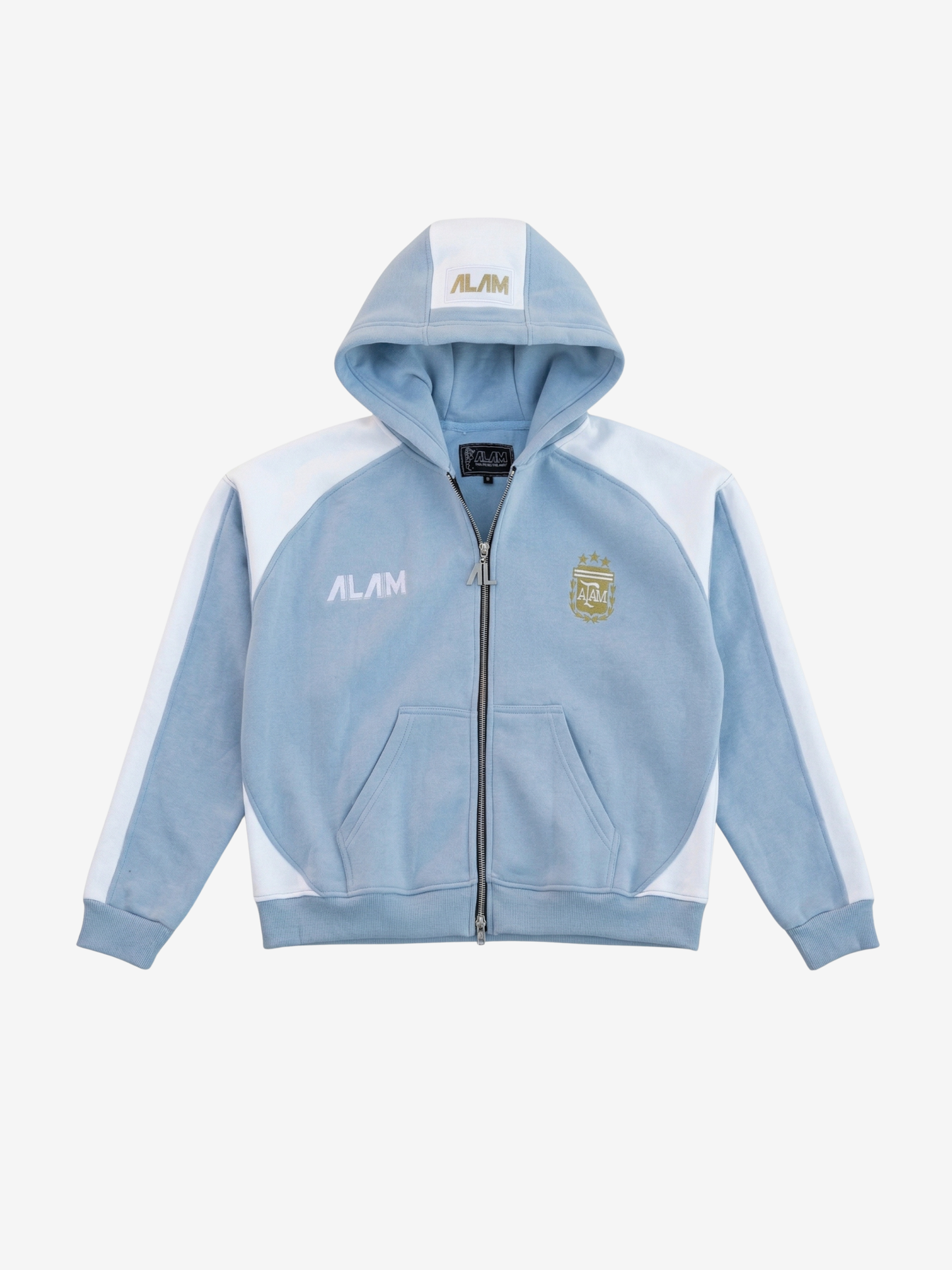 ALAM ARGENTINA ZIP UP HOODIE BABY BLUE