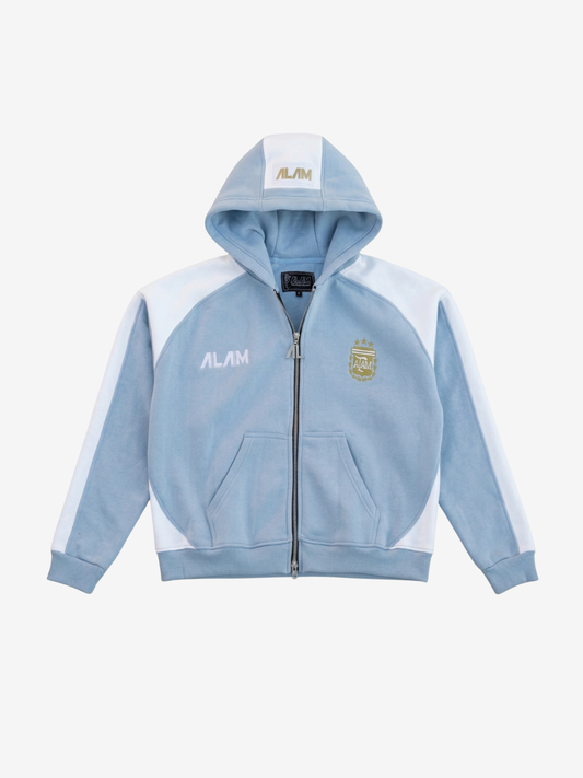 ALAM ARGENTINA ZIP UP HOODIE BABY BLUE