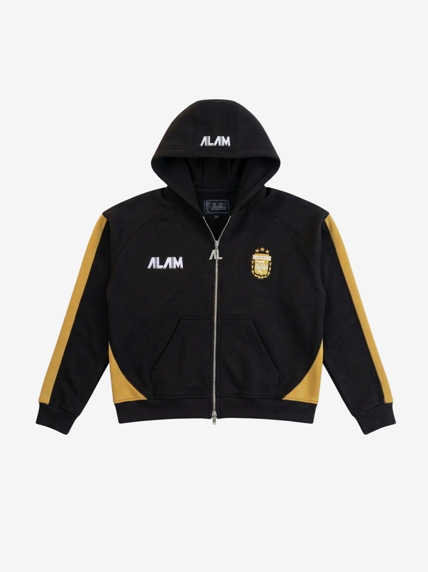 ALAM ARGENTINA ZIP UP HOODIE BLACK